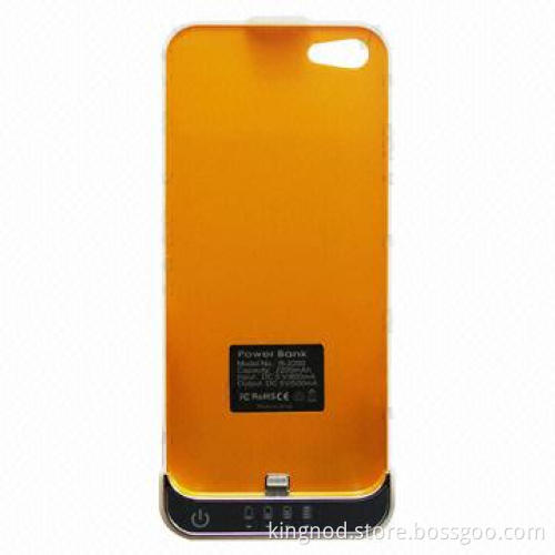 Portable Power Case for iPhone 5 with 1,500mAh, LED Flashlight, Polymer Battery, 5V/500MA Output